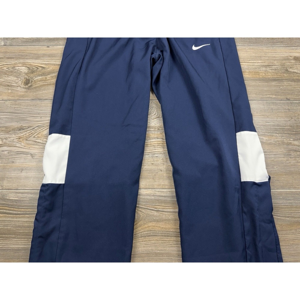 Nike Track Pants Mens Large Blue White Dri-Fit Athletic Snap Bottoms Warm Up Y2K - Picture 3 of 14
